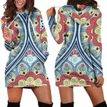 Pastel Ornament Mandala Print Hoodie Dress GearFrost