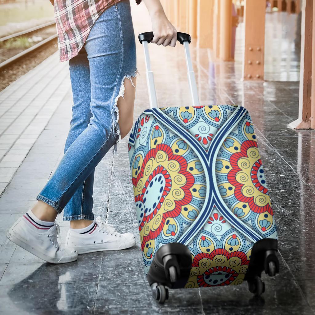Pastel Ornament Mandala Print Luggage Cover GearFrost