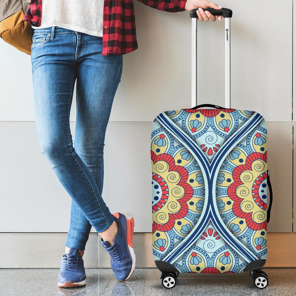 Pastel Ornament Mandala Print Luggage Cover GearFrost