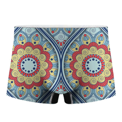 Pastel Ornament Mandala Print Men's Boxer Briefs