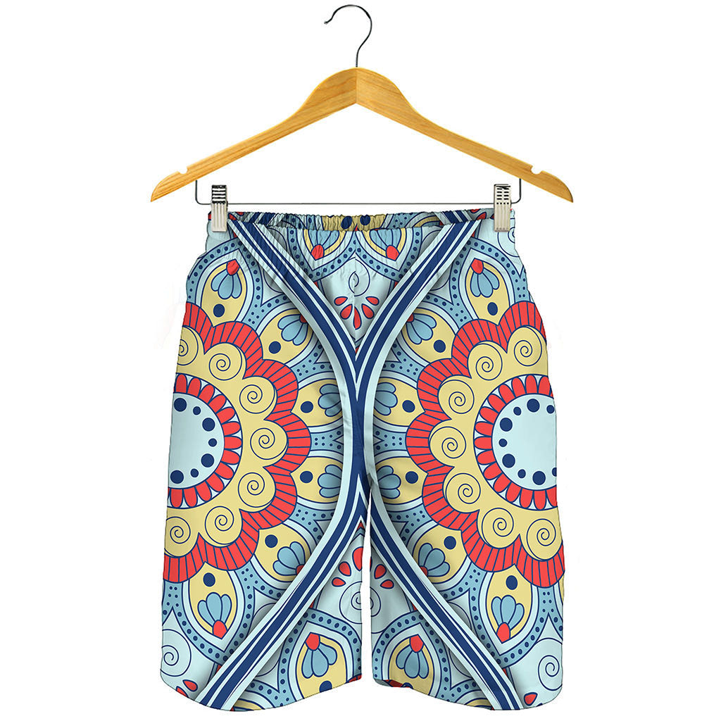 Pastel Ornament Mandala Print Men's Shorts