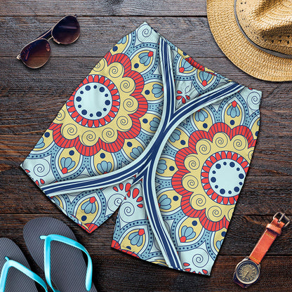Pastel Ornament Mandala Print Men's Shorts