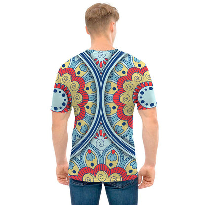 Pastel Ornament Mandala Print Men's T-Shirt