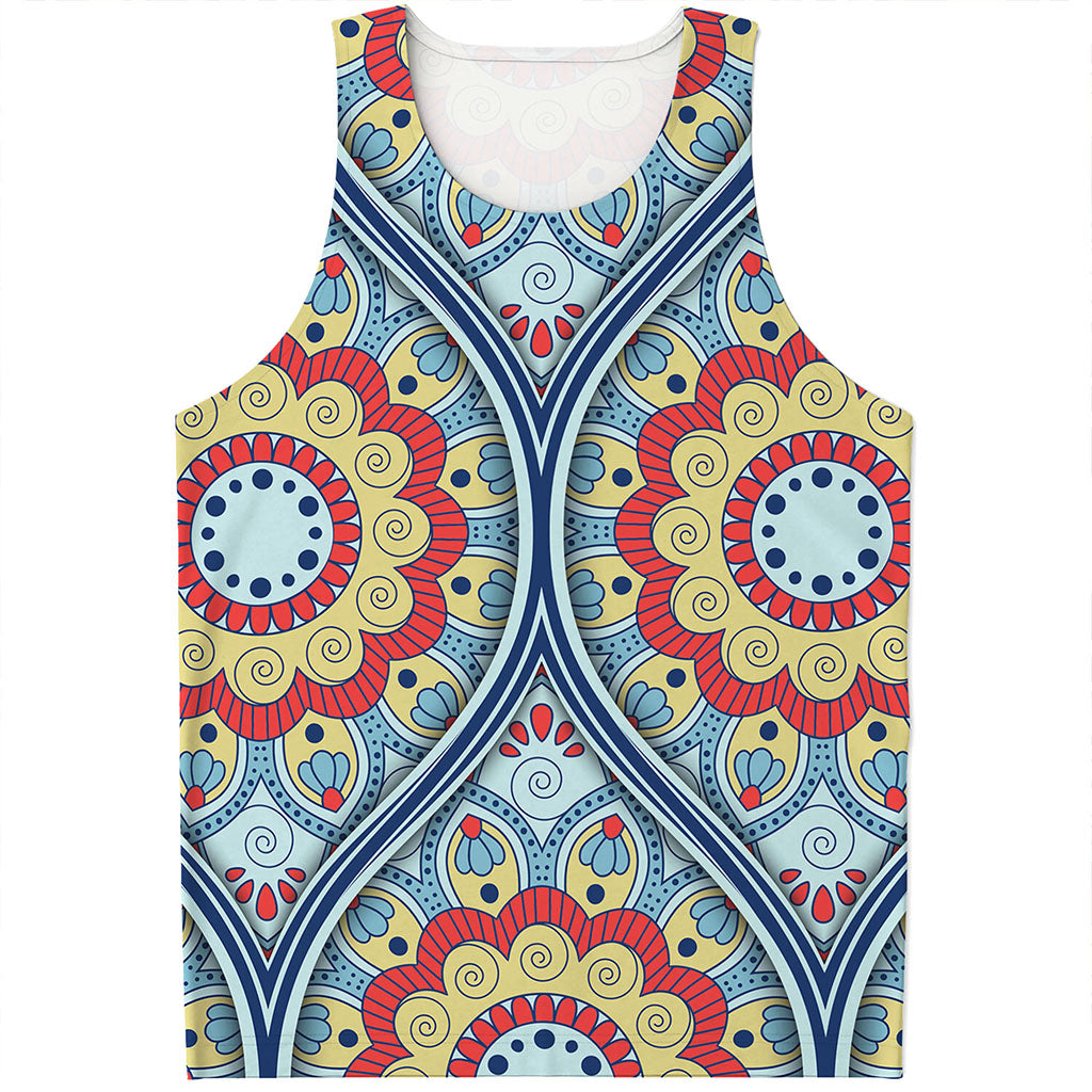 Pastel Ornament Mandala Print Men's Tank Top