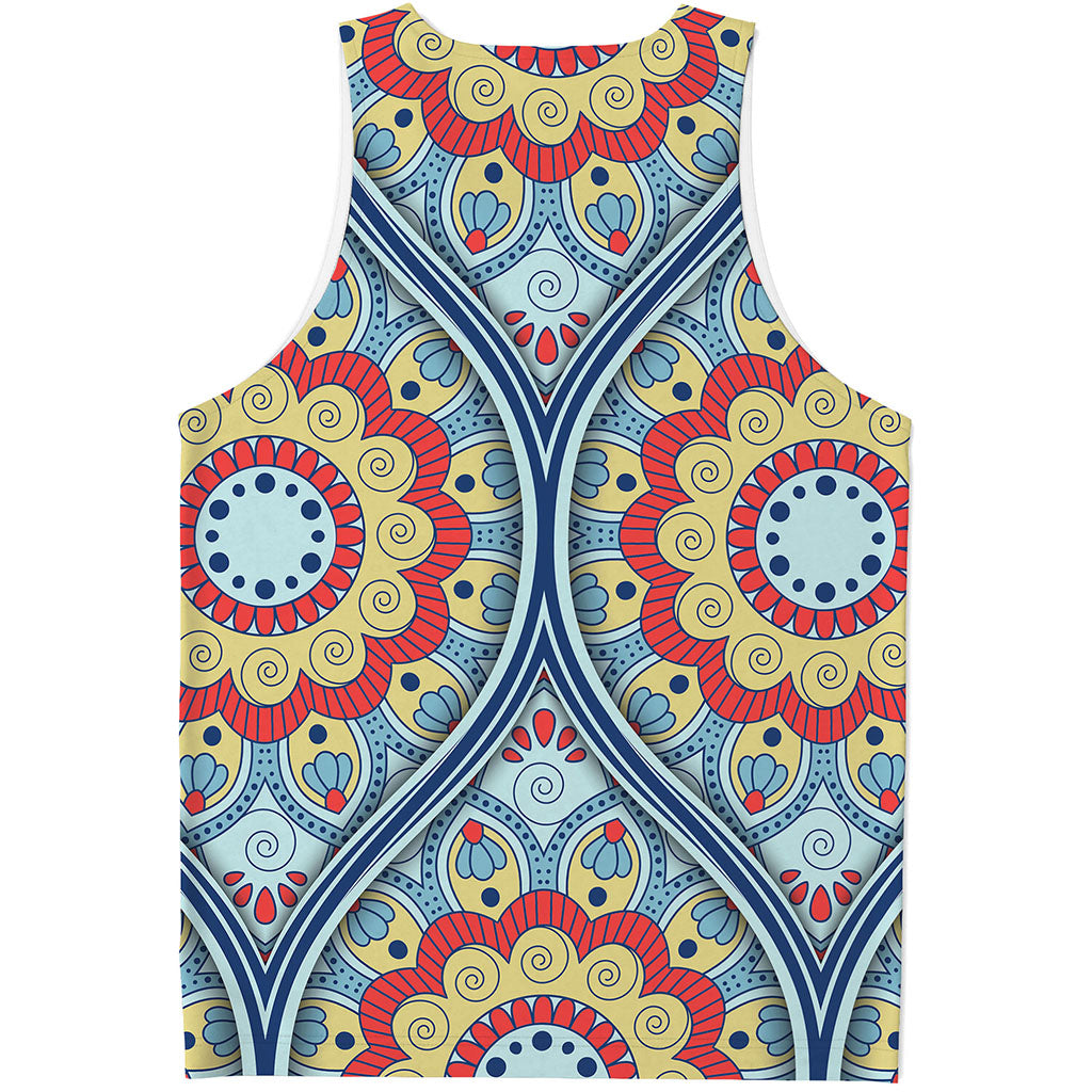 Pastel Ornament Mandala Print Men's Tank Top