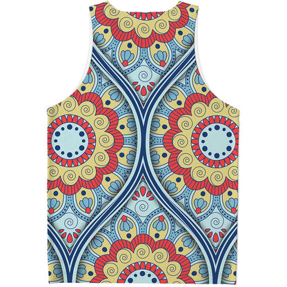 Pastel Ornament Mandala Print Men's Tank Top