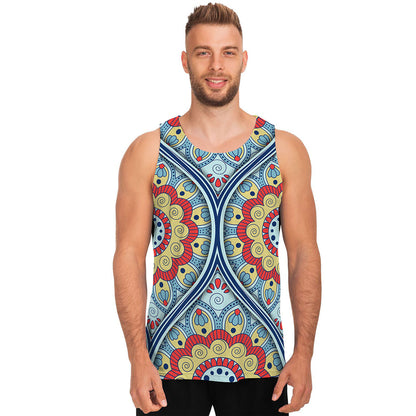 Pastel Ornament Mandala Print Men's Tank Top