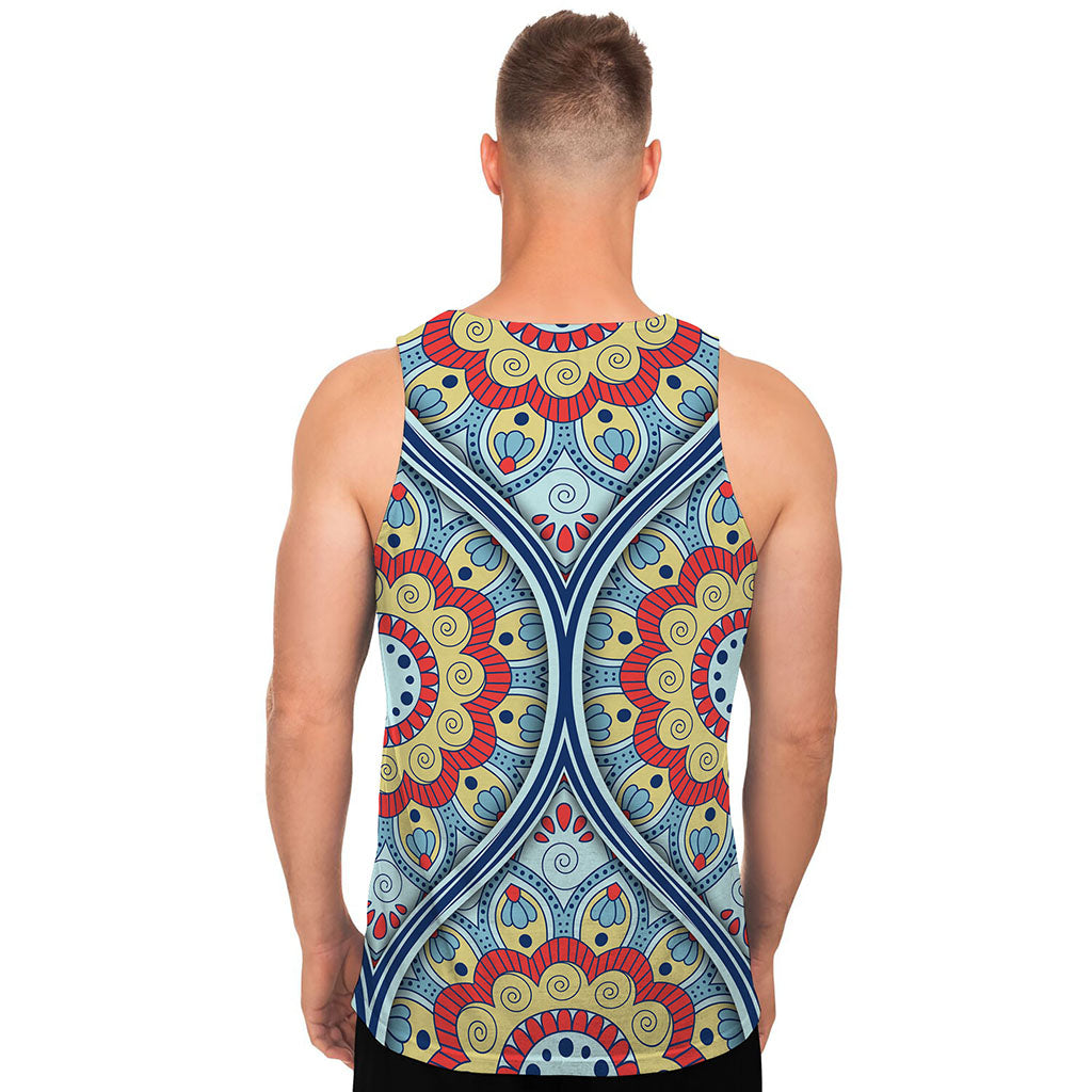 Pastel Ornament Mandala Print Men's Tank Top
