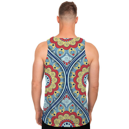Pastel Ornament Mandala Print Men's Tank Top