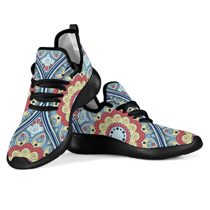 Pastel Ornament Mandala Print Mesh Knit Shoes GearFrost