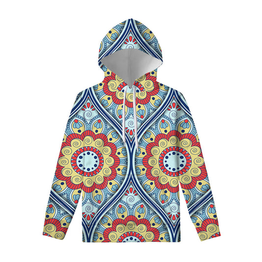 Pastel Ornament Mandala Print Pullover Hoodie