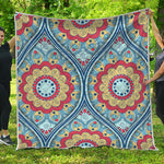Pastel Ornament Mandala Print Quilt