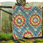 Pastel Ornament Mandala Print Quilt