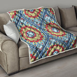 Pastel Ornament Mandala Print Quilt