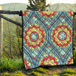 Pastel Ornament Mandala Print Quilt