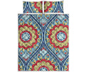 Pastel Ornament Mandala Print Quilt Bed Set