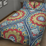 Pastel Ornament Mandala Print Quilt Bed Set