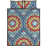 Pastel Ornament Mandala Print Quilt Bed Set