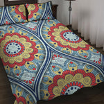Pastel Ornament Mandala Print Quilt Bed Set
