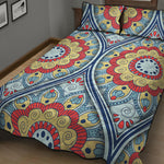Pastel Ornament Mandala Print Quilt Bed Set