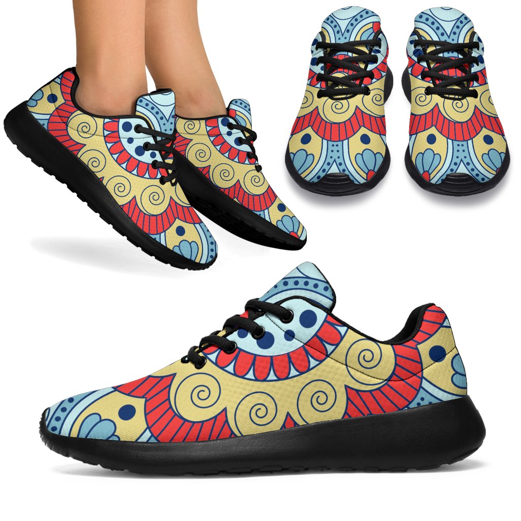 Pastel Ornament Mandala Print Sport Shoes GearFrost