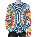 Pastel Ornament Mandala Print Women's Crewneck Sweatshirt GearFrost
