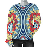Pastel Ornament Mandala Print Women's Crewneck Sweatshirt GearFrost