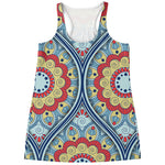Pastel Ornament Mandala Print Women's Racerback Tank Top