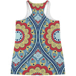 Pastel Ornament Mandala Print Women's Racerback Tank Top