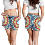 Pastel Ornament Mandala Print Women's Shorts