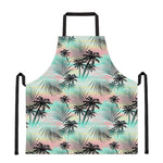 Pastel Palm Tree Pattern Print Apron