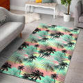 Pastel Palm Tree Pattern Print Floor Mat