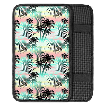 Pastel Palm Tree Pattern Print Car Center Console Cover