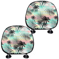 Pastel Palm Tree Pattern Print Car Headrest Covers