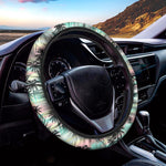 Pastel Palm Tree Pattern Print Car Steering Wheel Cover