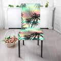 Pastel Palm Tree Pattern Print Dining Chair Slipcover