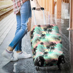Pastel Palm Tree Pattern Print Luggage Cover GearFrost