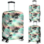Pastel Palm Tree Pattern Print Luggage Cover GearFrost