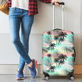Pastel Palm Tree Pattern Print Luggage Cover