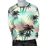 Pastel Palm Tree Pattern Print Men's Crewneck Sweatshirt GearFrost