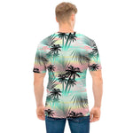 Pastel Palm Tree Pattern Print Men's T-Shirt