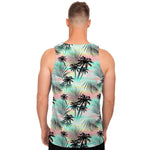 Pastel Palm Tree Pattern Print Men's Tank Top