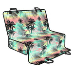 Pastel Palm Tree Pattern Print Pet Car Back Seat Cover