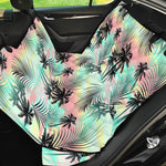 Pastel Palm Tree Pattern Print Pet Car Back Seat Cover