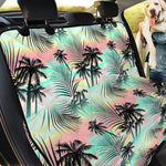 Pastel Palm Tree Pattern Print Pet Car Back Seat Cover