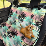 Pastel Palm Tree Pattern Print Pet Car Back Seat Cover