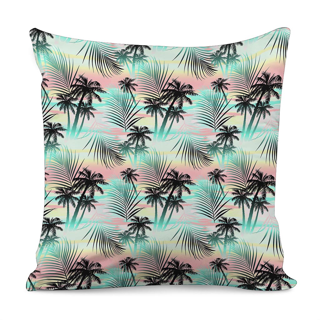 Pastel Palm Tree Pattern Print Pillow Cover