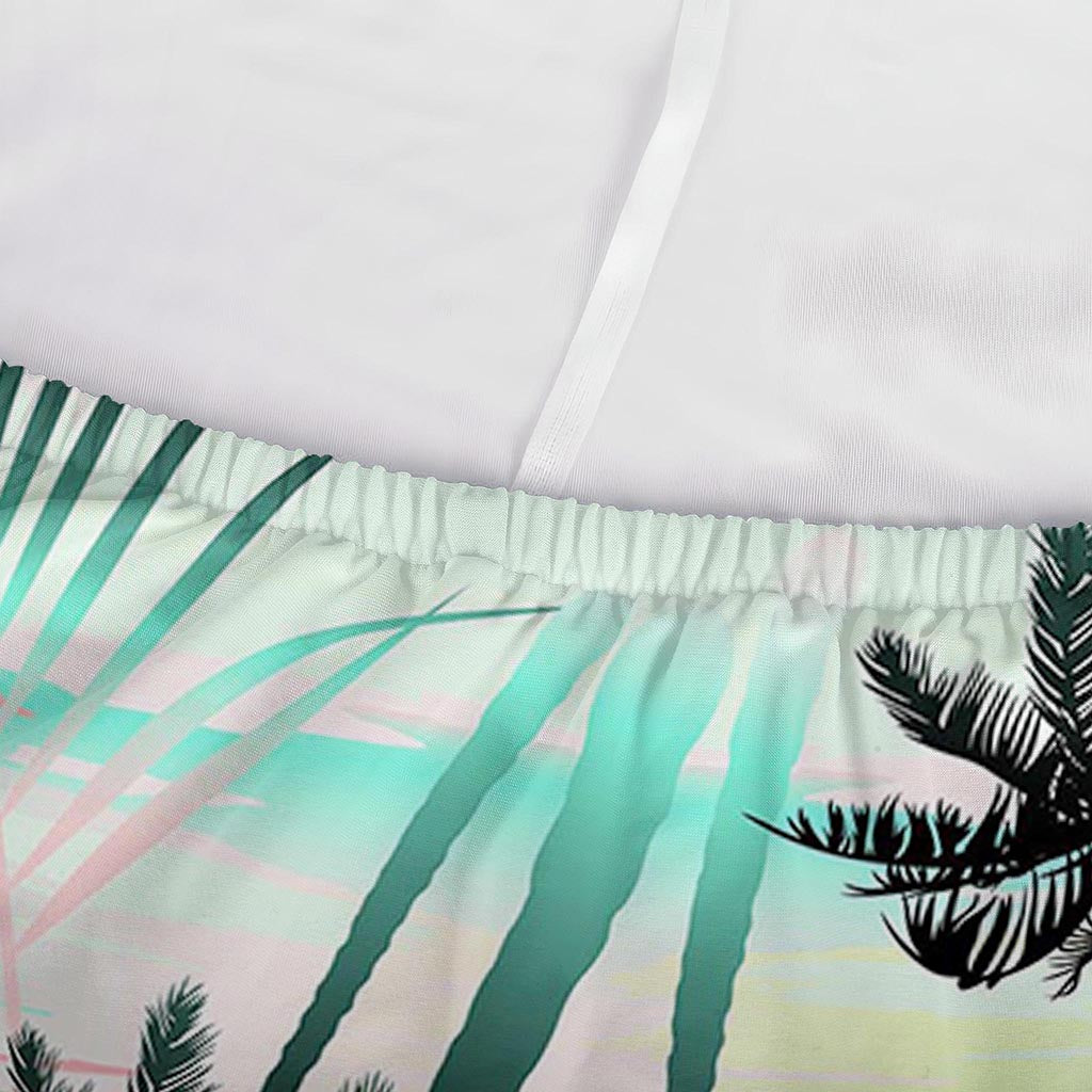 Pastel Palm Tree Pattern Print Sofa Cover