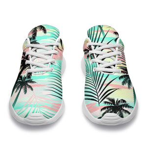 Pastel Palm Tree Pattern Print Sport Shoes GearFrost