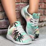 Pastel Palm Tree Pattern Print Sport Shoes GearFrost